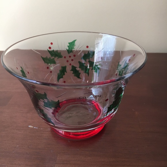 Gorham Holiday Gorham Festive Holly Crystal Candy Dish Poshmark